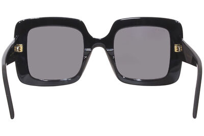 Pre-owned Gucci Gg0896s 001 Sunglasses Women's Black/grey Lenses Fashion Square 52mm In Gray
