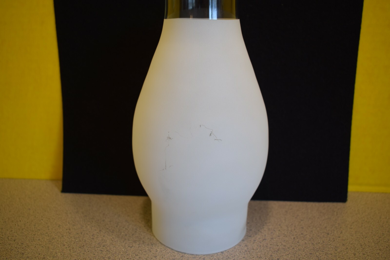 antique frosted Glass Oil Kerosene Lamp chimney - 3 1/2