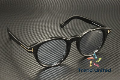 Pre-owned Tom Ford Ft1123 D 01a Acetate Shiny Black Smoke 49 Mm Men's Sunglasses In Gray