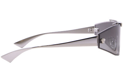 Pre-owned Versace Ve2265 100011 Sunglasses Silver/grey 140mm W/extra Interchangeable Lens In Gray
