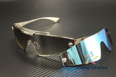 Pre-owned Versace Ve2265 100011 Silver Grey Gradient 44 Mm Women's Sunglasses