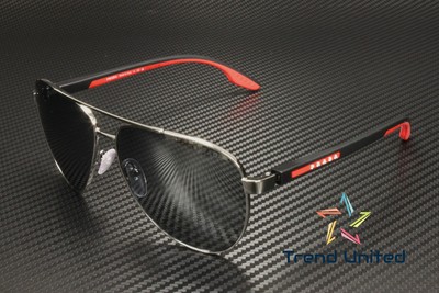 PRADA LINEA ROSSA PS 52YS 5AV07G Gunmetal Grey Mir Black 61 mm Men's Sunglasses