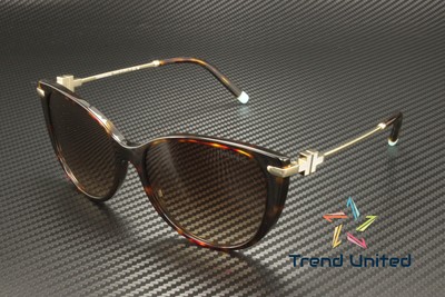 Pre-owned Tiffany & Co . Tf4178 80153b Havana Brown Gradient 57 Mm Women's Sunglasses
