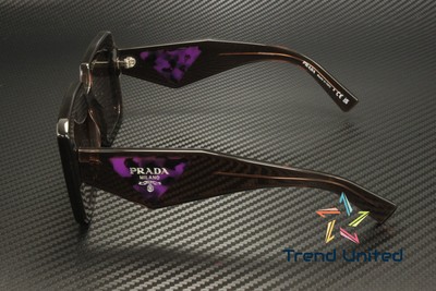 Pre-owned Prada Pr 23ys 17o60b Brown Transparent Light Brown 51 Mm Women's Sunglasses