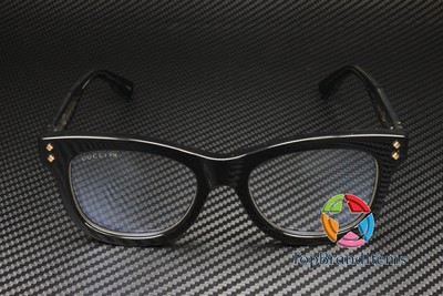Pre-owned Gucci Gg1086s 001 Rectangular Black Crystal Transparent 51 Mm Women's Sunglasses