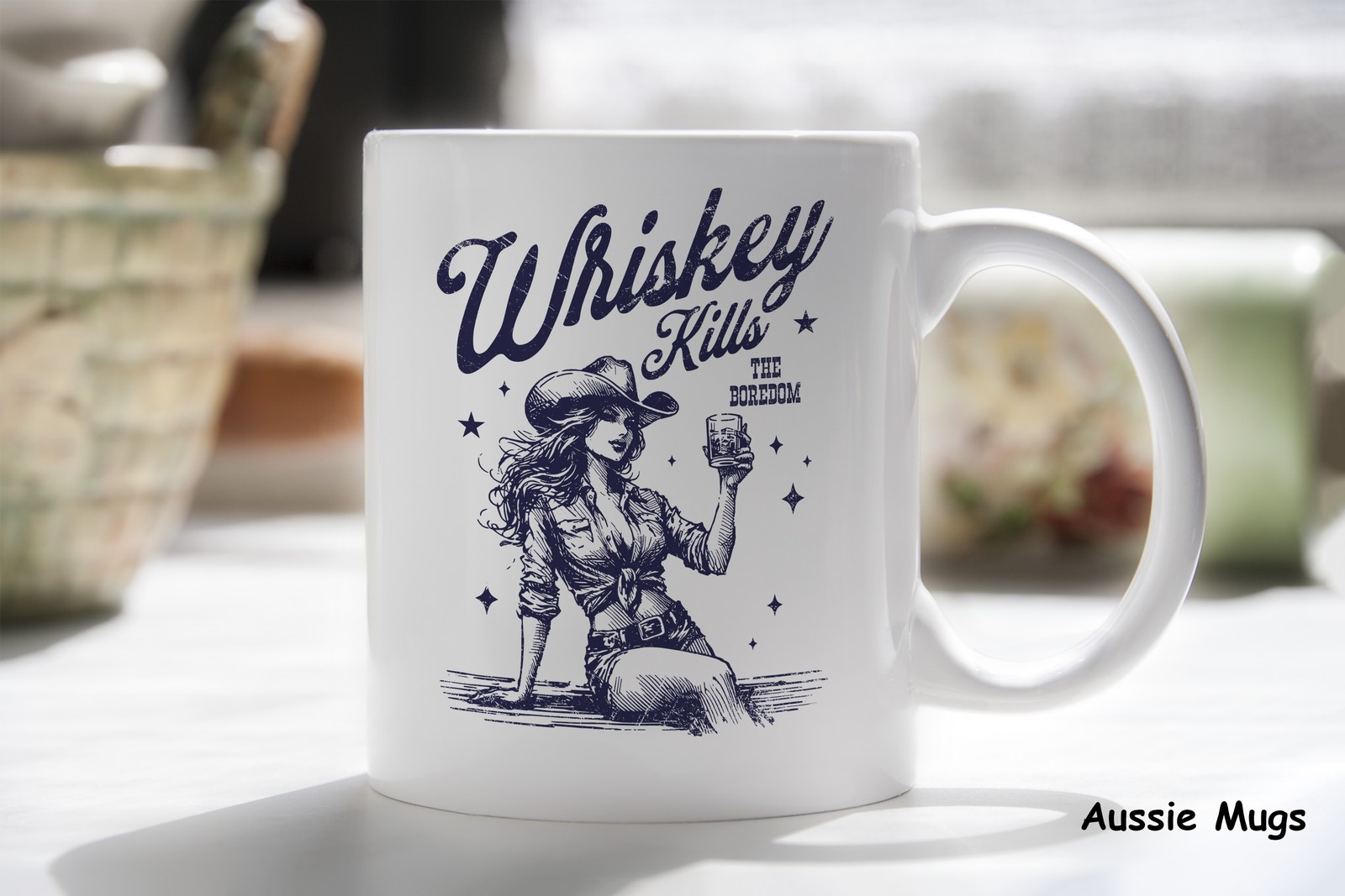 Funny Wiskey Novelty Mug Whiskey Kills the Boredom