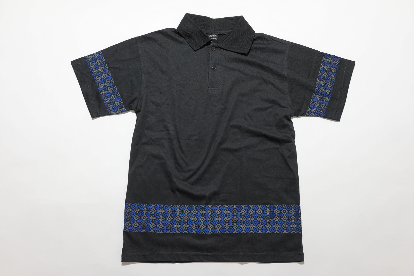 NUMBER NINE (N)INE Black Tribal Polo SHIRT Tee size 1 Small NUMBER NINE (N)INE Black Tribal Polo SHIRT Tee size 1 Small