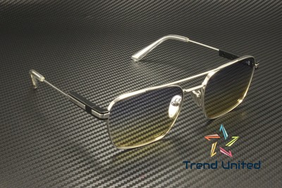 Pre-owned Prada Pr 67zs 1bc06z Silver Iris Sfumato Sole 56 Mm Unisex Sunglasses