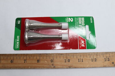 (2-Pk) Ace Broad Spring Door Stop Satin Nickel 3" 5368709  