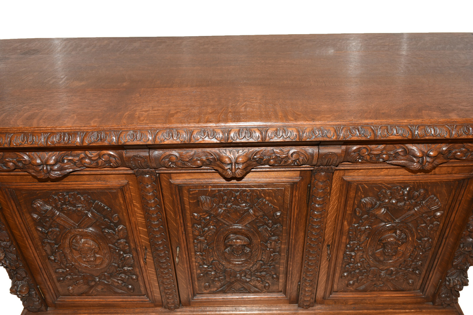 Intricately Carved Antique Renaissance Server, Sideboard, Buffet, 1900's, Oak