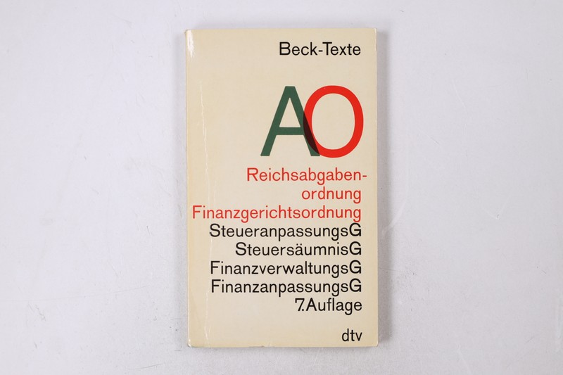 31448 Reichsabgabenordnung Vom 22. Mai 1931 (Rgbl. I S. 161, Zuletzt GeÃ¤Ndert