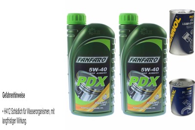 2L Olio Motore FANFARO PDX 5W-40 1x MANNOL Leak-Stop ADDITIV+Motor Doctor