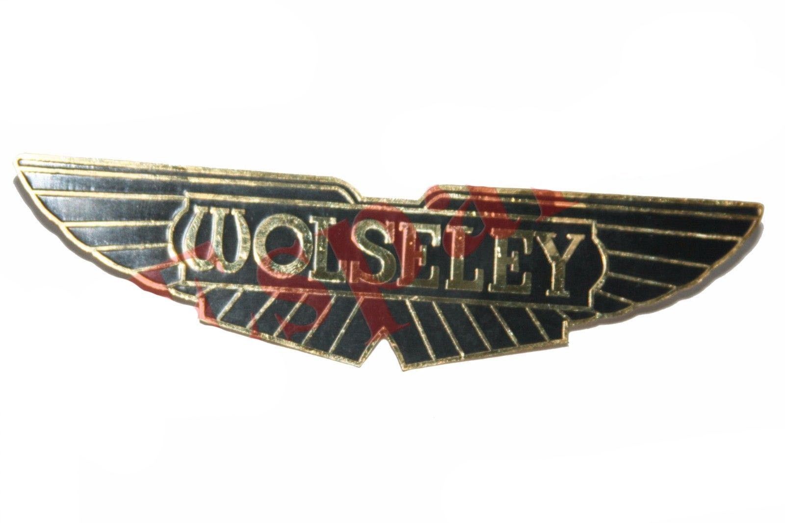 New Wolseley British Car Brass Golden Black Logo Badge Emblem Monogram  