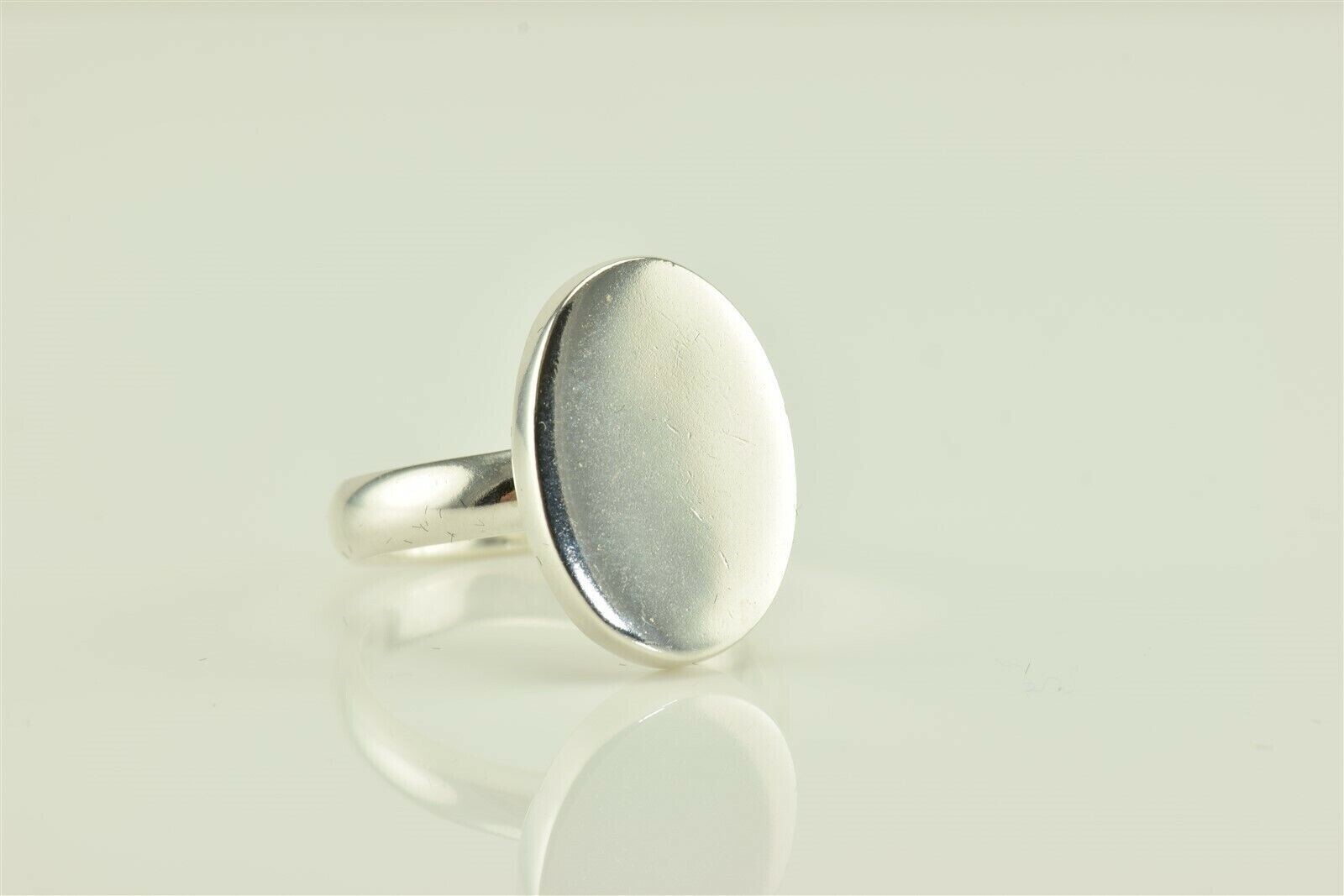 Sterling Silver Polished 20mm Oval Signet Engaveable Ring