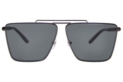 Pre-owned Versace Ve2266 10013h Sunglasses Men's Gunmetal/dark Green Square Shape 64mm
