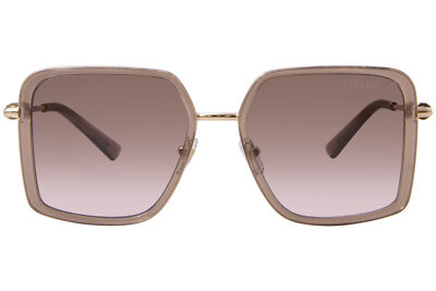 Pre-owned Versace Ve2261 100213 Sunglasses Women's Brown Transparent/brown Gradient 56mm