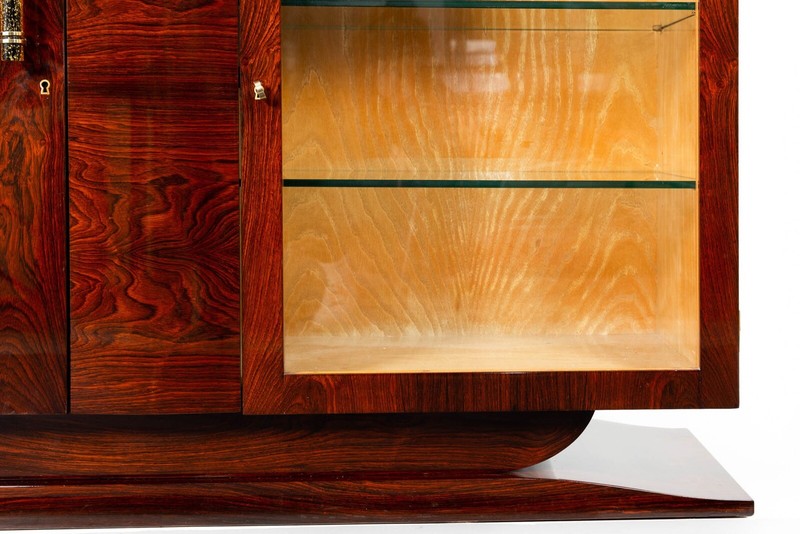 French Art Deco Macassar Ebony Antique Serving Cabinet Credenza, circa 1930