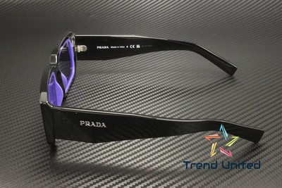 Pre-owned Prada Pr 06ys 02z01o Black Blue Violet 53 Mm Men's Sunglasses In Purple