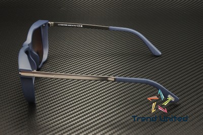 Pre-owned Tom Ford Ft1104 91c Acetate Matte Blue Smoke Mirror 53 Mm Men's Sunglasses