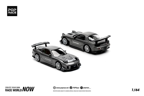 POPRACE PR64-275 MAZDA RX7 RE雨宮 POPRACE LIMITED 1/64 MAZDA RX7 RE-AMEMIYA WIDEBODY SILVER