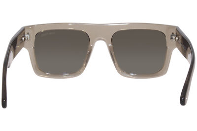 Pre-owned Tom Ford Fausto Tf711 47q Sunglasses Men's Shiny Oyster/brown Gradient 53mm In Green