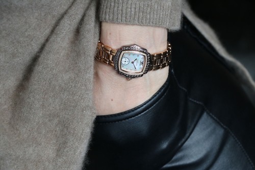 Pre-owned Le Vian Levian Watch Featuring Vanilla Diamonds In Gold Stainless Steel Strap