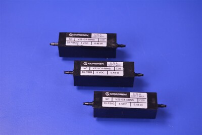 3 Norgren Miniature 35PSI 5Vdc 0.48W Electric Valve P/N: V221C5-5BNS