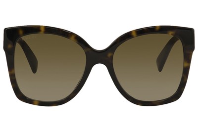 Pre-owned Gucci Women's Web Gg0459s Gg/0459/s 002 Havana Fashion Butterfly Sunglasses 54mm In Brown