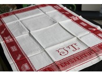 Seidiges Leinen Damast Handtuch Sterne,Wappen um 1900,Antique Linen Towel