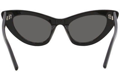 Pre-owned Saint Laurent Lily Sl213 Sl/213 001 Sunglasses Women's Black/grey Lenses Cat Eye In Gray