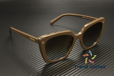 Pre-owned Prada Pr 23zs 11j6e1 Loden Polar Brown Gradient Polarized 54mm Womens Sunglasses