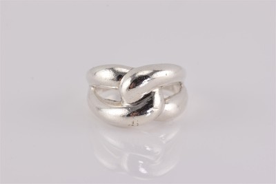 Sterling Silver Puffy Interlocking Looped Band Ring 11g 925 Sz: 9