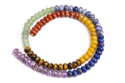 7 Chakra Beads Grade AAA Rondelle Gemstone Loose Beads 6x4MM 8x5MM
