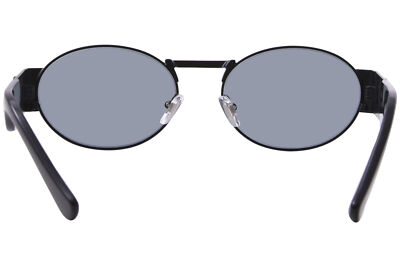 Pre-owned Versace Ve2264 1261/1 Sunglasses Men's Matte Black/grey Lenses Oval Shape 56mm In Gray