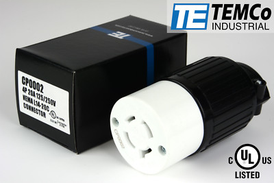 TEMCO NEMA L14-20R Female Plug 20A 125/250V Locking UL Listed for Generator