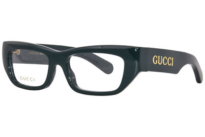 Gucci GG1297O 002 Eyeglasses Frame Men's Green Full Rim
