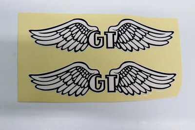 GT Bikes Decal Sticker BMX White Wings Pair