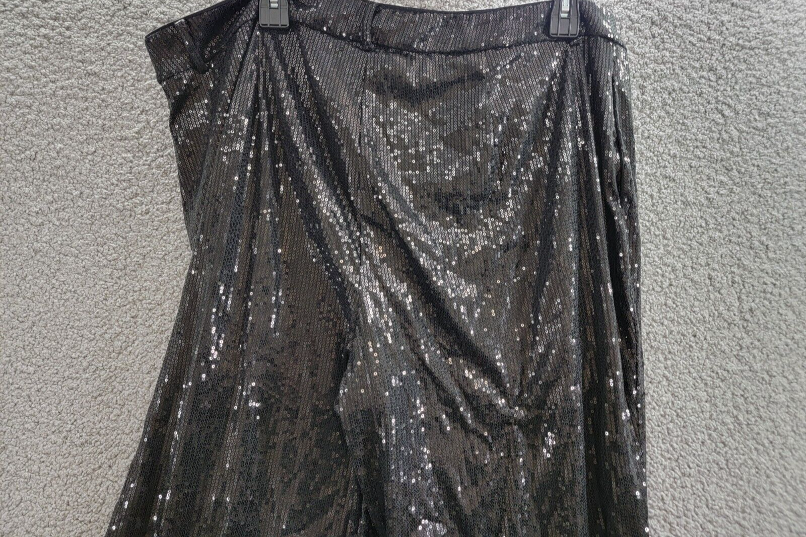 Nina Parker Trendy Plus Size Sequined Wide-Leg Pants Women's 20W Black Zipped - Picture 12 of 17