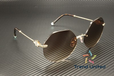 Pre-owned Tiffany & Co Tiffany Tf3077 60213b Pale Gold Brown Gradient 60 Mm Women's Sunglasses