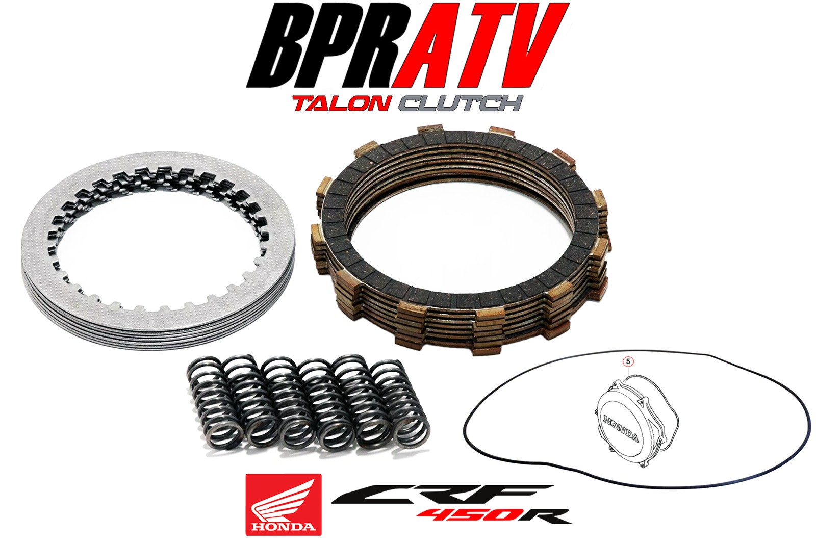 BPRATV Honda CRF450R CRF 450R Heavy Duty Steel Plates Fibers Springs Clutch Kit