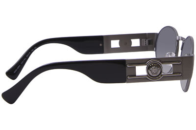 Pre-owned Versace Ve2264 10016g Sunglasses Men's Matte Gunmetal/grey Mirror Silver 56mm In Gray