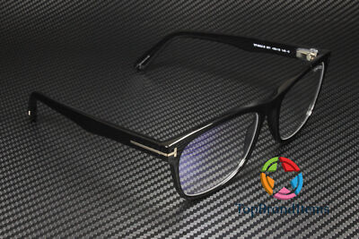 TOM FORD FT5662 B 001 Shiny Black Plastic blue filter 54 mm Men's Eyeglasses
