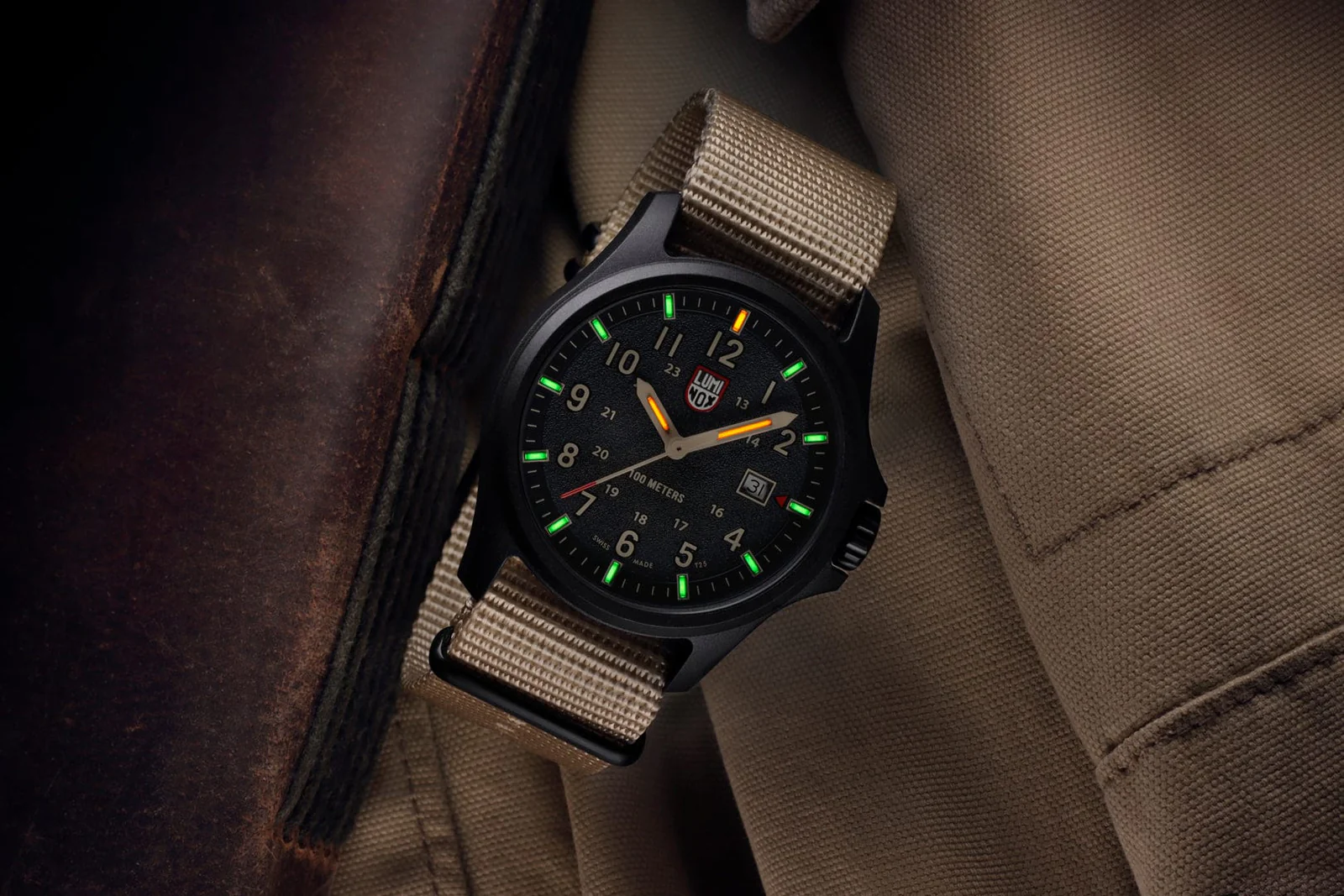 Pre-owned Luminox Atacama Field Watch Military Style Set Xl.1970.set 43mm Sapphire Glass