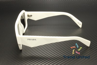Pre-owned Prada Pr A05s 17k08z White Dark Grey 53 Mm Men's Sunglasses In Gray