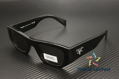 Pre-owned Prada Pr A01s 16k08z Black Dark Grey 53 Mm Unisex Sunglasses In Gray