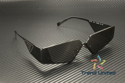 Pre-owned Prada Pr 58zs 1ab06l Black Dark Grey 70 Mm Men's Sunglasses In Gray