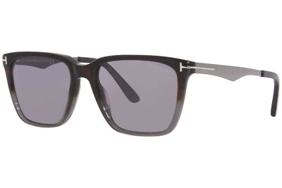 Pre-owned Tom Ford Garrett Tf862 56c Sunglasses Men's Havana/palladium/silver Mirror 56mm In Gray