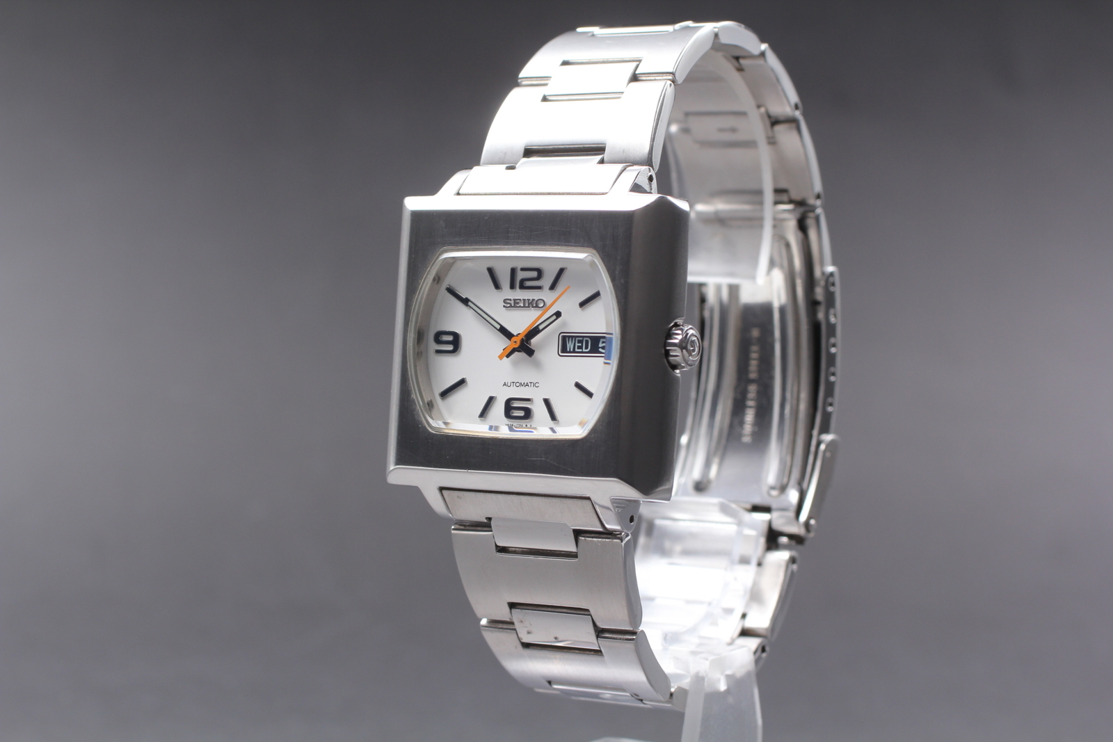 Near MINT] SEIKO S-Wave 7S26-5000 White Silver Square 37mm