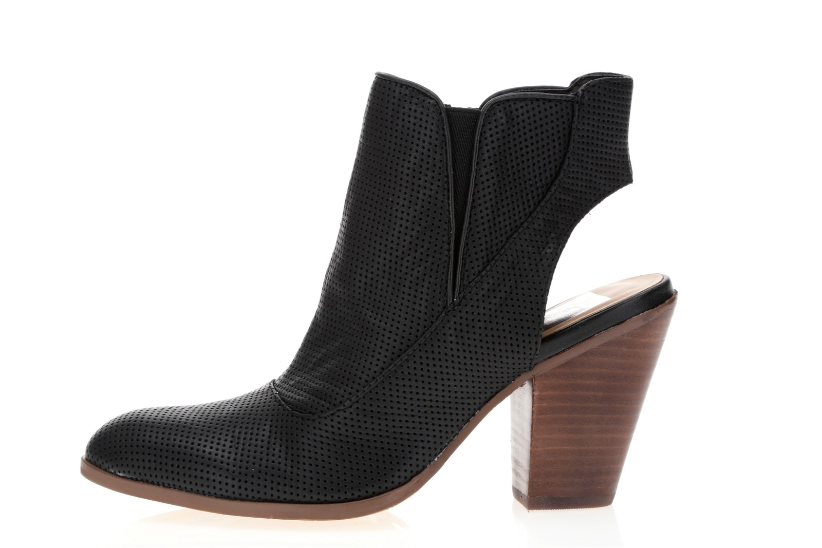 Womens Dolce Vita black leather Slingback perforated booties shoes Size 6.5 M