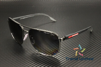 PRADA LINEA ROSSA PS 50YS 5AV06G Gunmetal Grey Grad Polarized 62 Mens Sunglasses